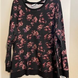Torrid Black and Pink Floral Women's Top